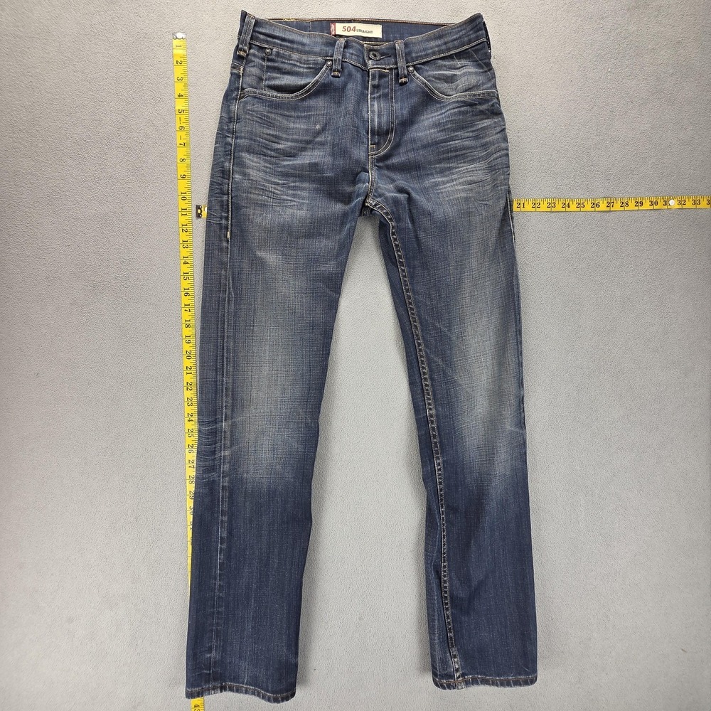 Vintage Levis 504 Jeans Mens‎ 30x34 Blue Engineered Straight Whiskers Honeycomb